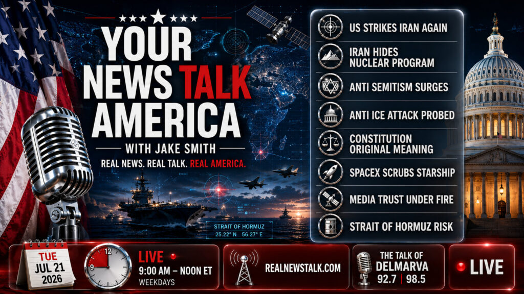 Your News Talk America July 21, 2026: US strikes on Iran, anti ICE attack in NYC, SpaceX Starship scrub